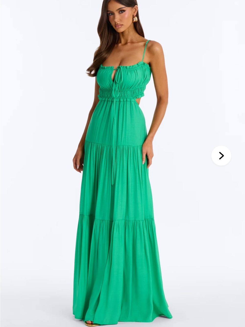 Fashion nova Maxi  green flowy dress